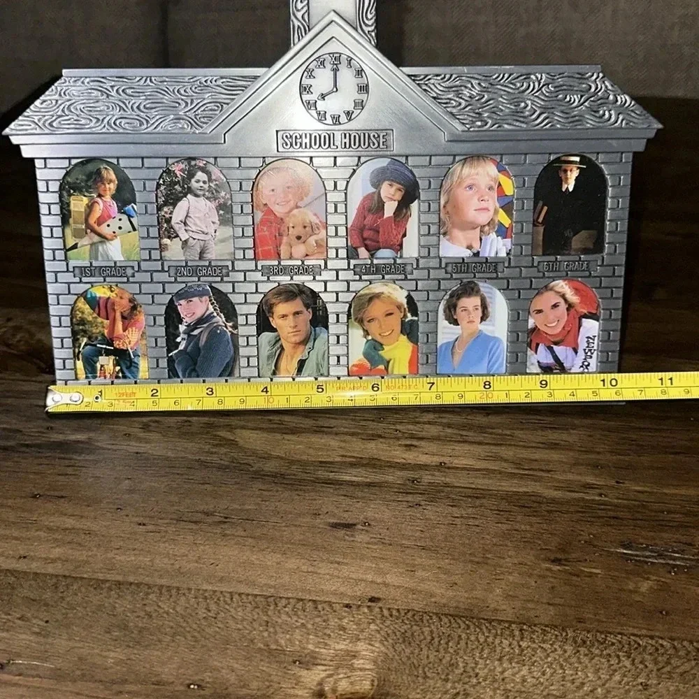 NWOT School House Silver Picture Photo Frame Home Accents Decor Table Top